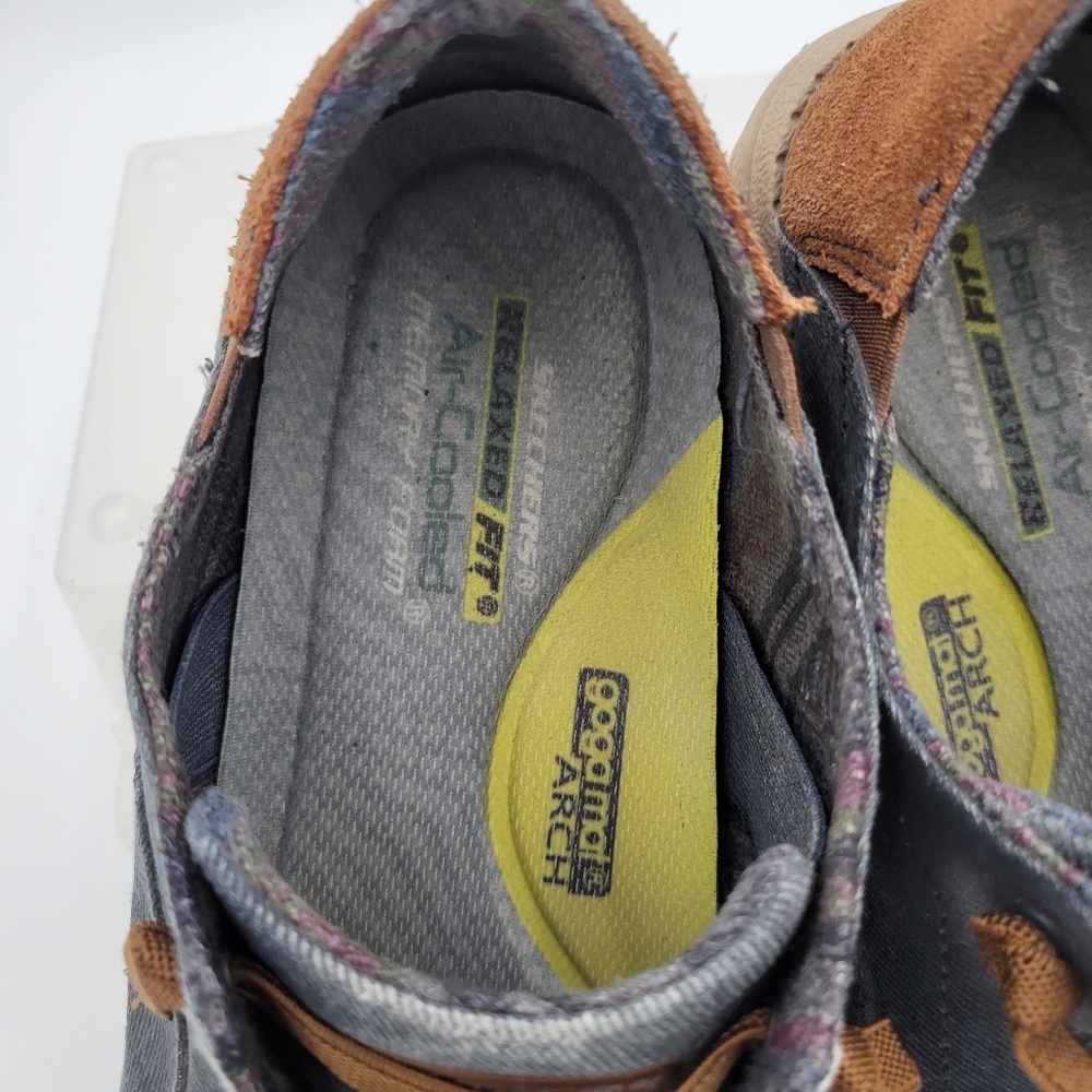 Sketchers Air Cooled Gogamat Arch Denim/Brown Spot on front Sneaker Size 10 - Picture 2 of 12